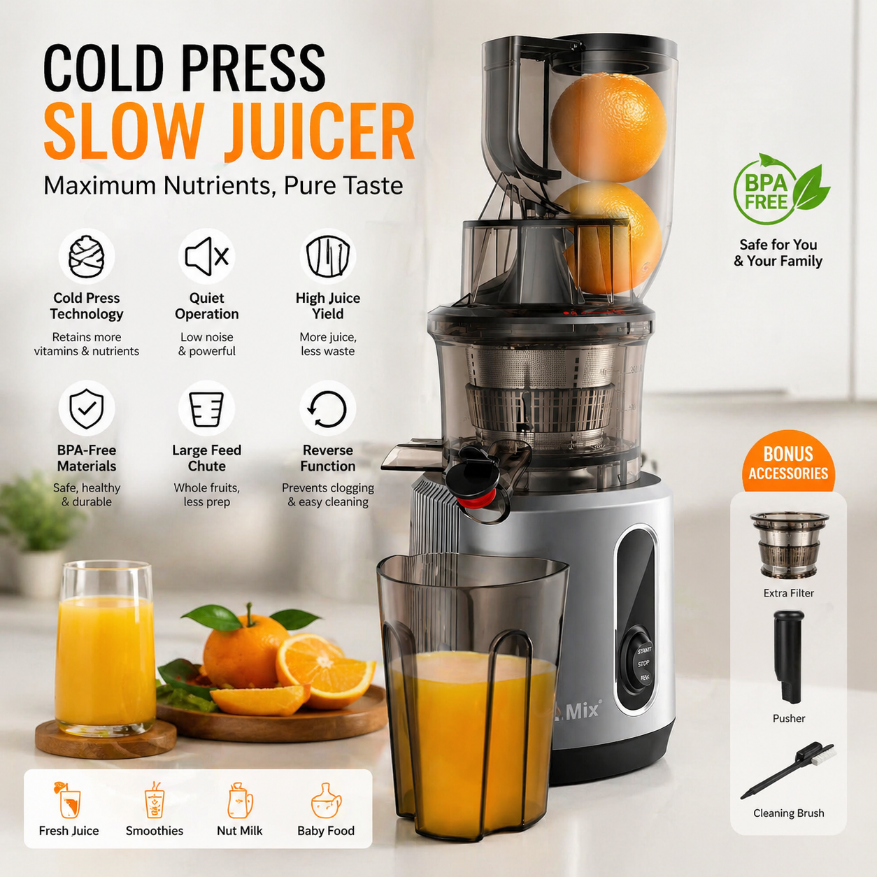 10s Effortless Fresh Juice Maker 2026